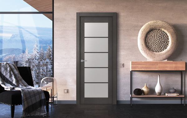 Doors with white frosted glass