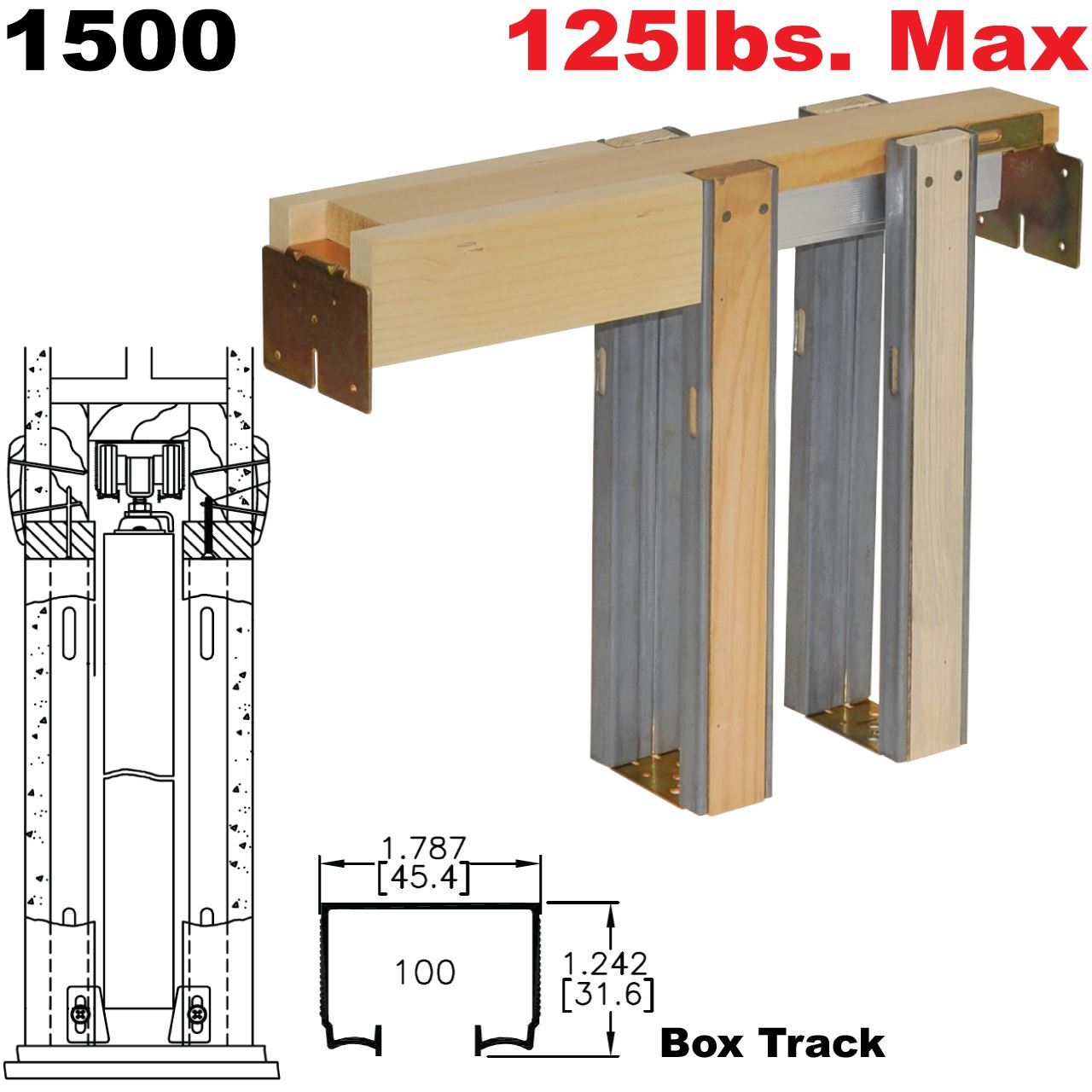 JOHNSON HARDWARE 1500 3/0 X 8/0 SERIES POCKET DOOR FRAME (FOR 8' DOORS)